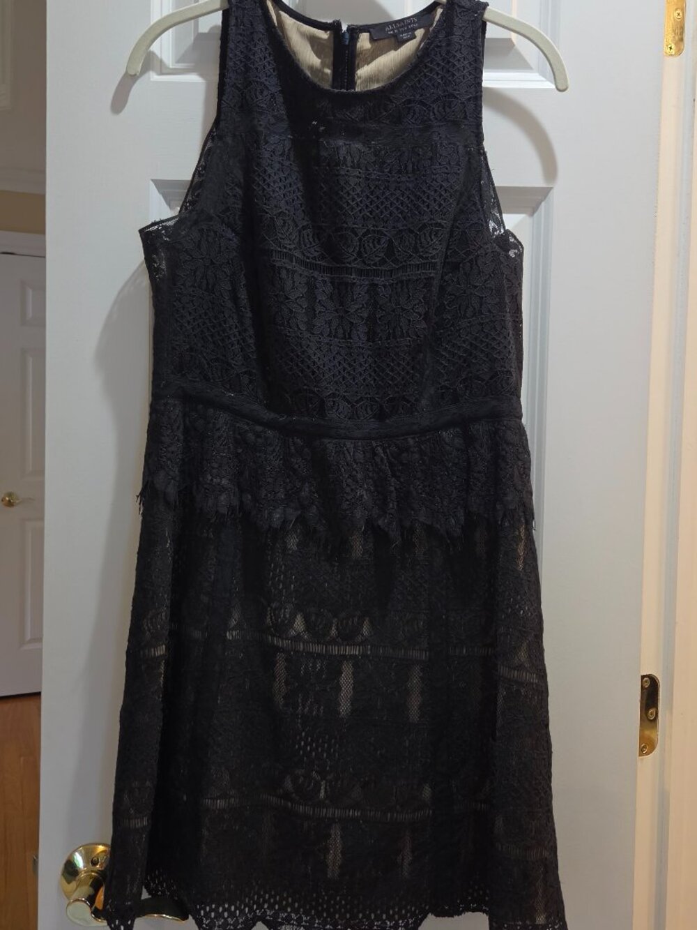 All Saints Black Lace Dress Size 8